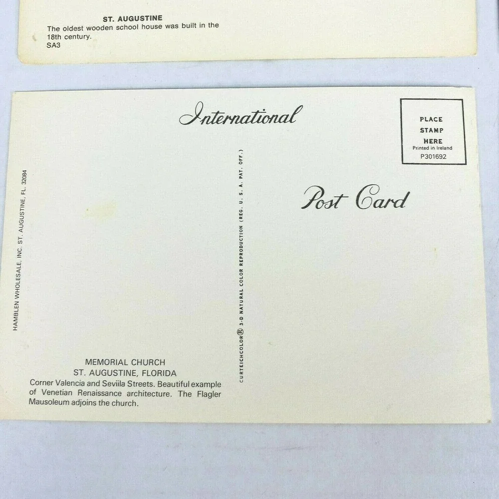 Set of 4 Vintage St Augustine Florida‎ Postcards